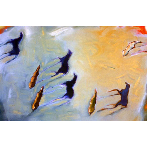 Long Shadows Black Modern Wood Framed Art Print by Hoffman, Kate