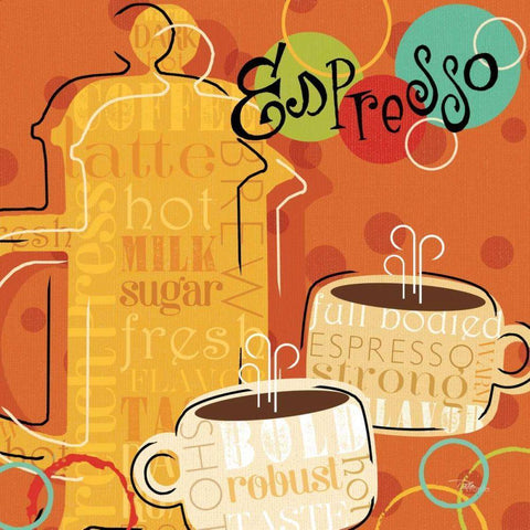 Funky Brew I White Modern Wood Framed Art Print by Pela Studio