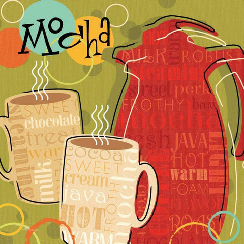 Funky Brew II White Modern Wood Framed Art Print by Pela Studio