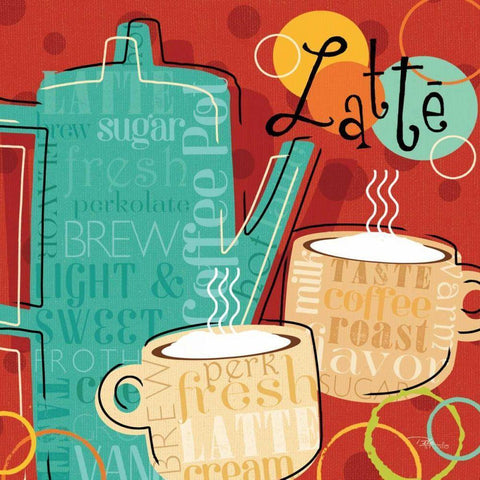 Funky Brew III White Modern Wood Framed Art Print by Pela Studio