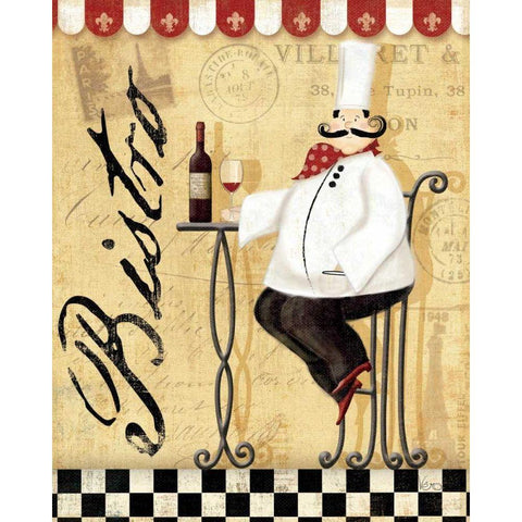 Chefs Break I Gold Ornate Wood Framed Art Print with Double Matting by Charron, Veronique