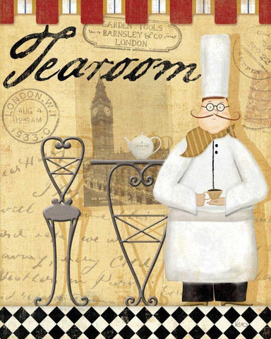 Chefs Break IV White Modern Wood Framed Art Print with Double Matting by Charron, Veronique