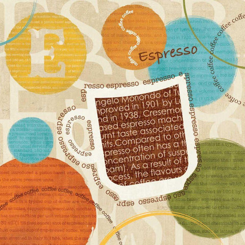 All About Coffee III Black Ornate Wood Framed Art Print with Double Matting by Charron, Veronique