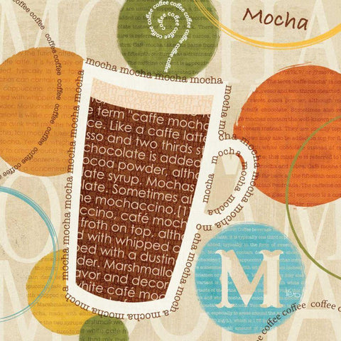 All About Coffee IV White Modern Wood Framed Art Print with Double Matting by Charron, Veronique