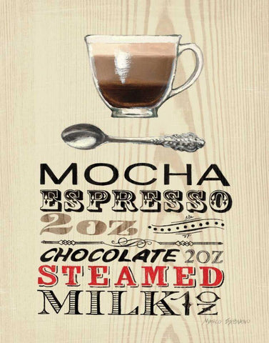 Mocha White Modern Wood Framed Art Print with Double Matting by Fabiano, Marco