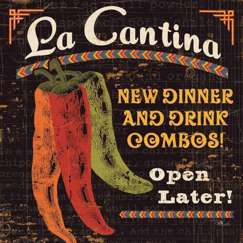 Tex Mex II Black Modern Wood Framed Art Print with Double Matting by Pela Studio