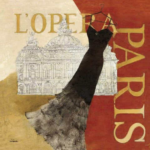 Paris Dress - L Opera Gold Ornate Wood Framed Art Print with Double Matting by Hristova, Albena