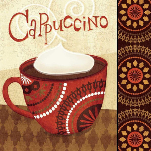 Cup of Joe II White Modern Wood Framed Art Print with Double Matting by Charron, Veronique