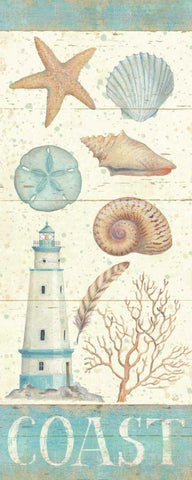 Pastel Coast Panel I Black Ornate Wood Framed Art Print with Double Matting by Brissonnet, Daphne