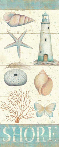 Pastel Coast Panel II Black Ornate Wood Framed Art Print with Double Matting by Brissonnet, Daphne