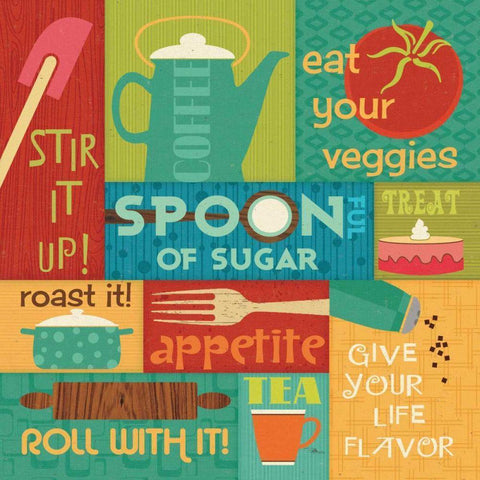 Kitchen It II Gold Ornate Wood Framed Art Print with Double Matting by Pela Studio