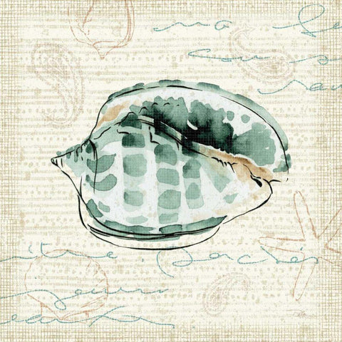 Ocean Prints I Gold Ornate Wood Framed Art Print with Double Matting by Pela Studio