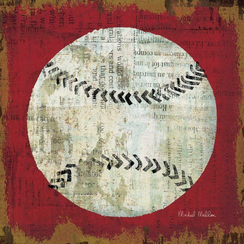 Ball I White Modern Wood Framed Art Print by Mullan, Michael
