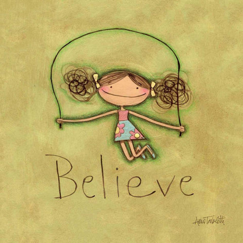 Believe Gold Ornate Wood Framed Art Print with Double Matting by Tavoletti, Anne