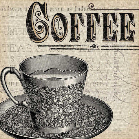 Antique Cafe no Border White Modern Wood Framed Art Print with Double Matting by Pela Studio