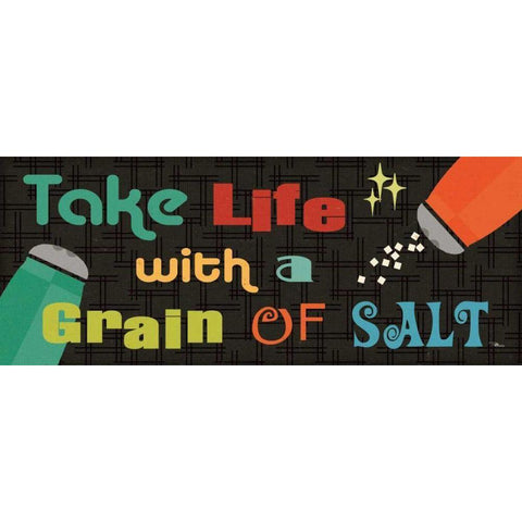 Kitchen It V Black Modern Wood Framed Art Print with Double Matting by Pela Studio