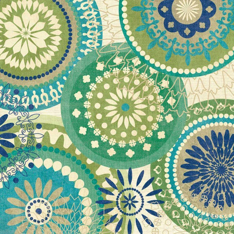 Floral Mix II White Modern Wood Framed Art Print with Double Matting by Charron, Veronique