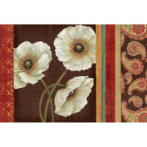 Moroccan Red Applique Gold Ornate Wood Framed Art Print with Double Matting by Brissonnet, Daphne