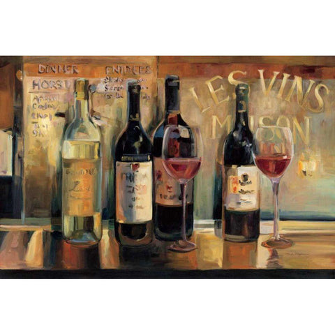 Les Vins Maison Gold Ornate Wood Framed Art Print with Double Matting by Hageman, Marilyn