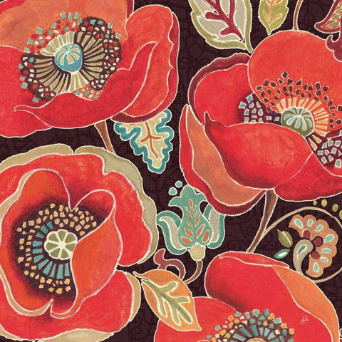 Moroccan Red IV Gold Ornate Wood Framed Art Print with Double Matting by Brissonnet, Daphne