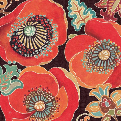 Moroccan Red V White Modern Wood Framed Art Print by Brissonnet, Daphne