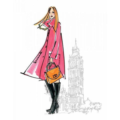 Colorful Fashion I - London White Modern Wood Framed Art Print by Tavoletti, Anne