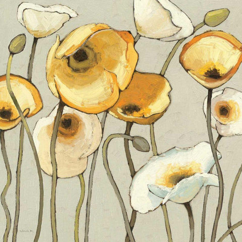 Jaune Gris II Gold Ornate Wood Framed Art Print with Double Matting by Novak, Shirley