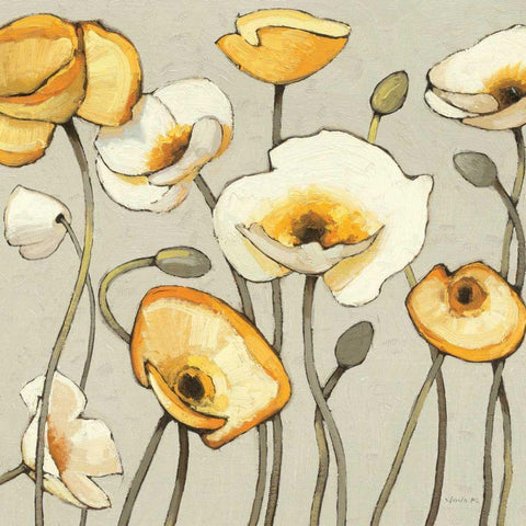 Jaune Gris III Gold Ornate Wood Framed Art Print with Double Matting by Novak, Shirley