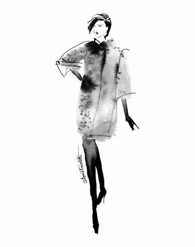 Modern Fashion II White Modern Wood Framed Art Print with Double Matting by Tavoletti, Anne