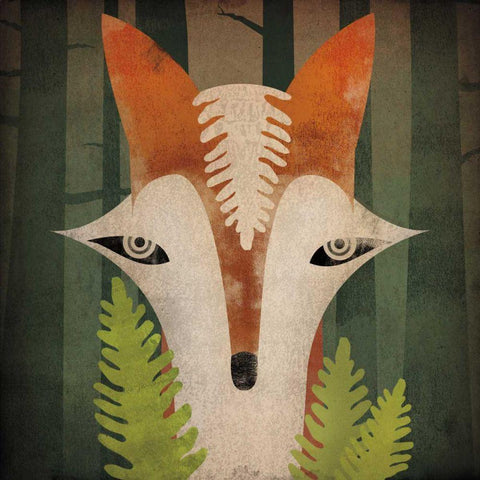 Fern Fox White Modern Wood Framed Art Print by Fowler, Ryan