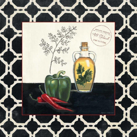 Parsley and Peppers Gold Ornate Wood Framed Art Print with Double Matting by Fabiano, Marco