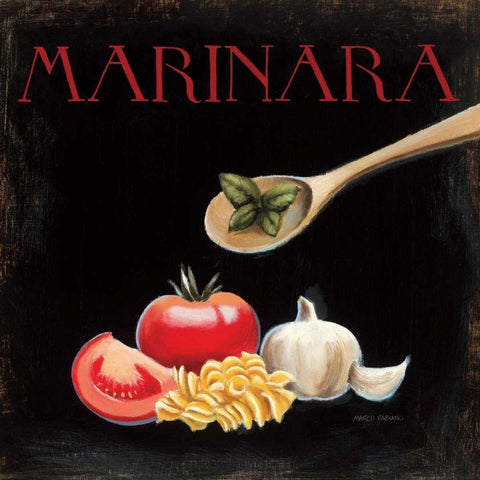 Italian Cuisine IV Black Modern Wood Framed Art Print with Double Matting by Fabiano, Marco