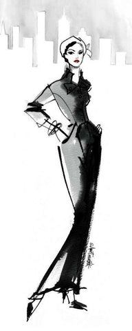 Fifties Fashion III with Red Black Ornate Wood Framed Art Print with Double Matting by Tavoletti, Anne