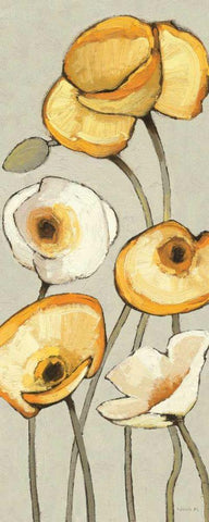 Jaune Gris Panel I White Modern Wood Framed Art Print with Double Matting by Novak, Shirley