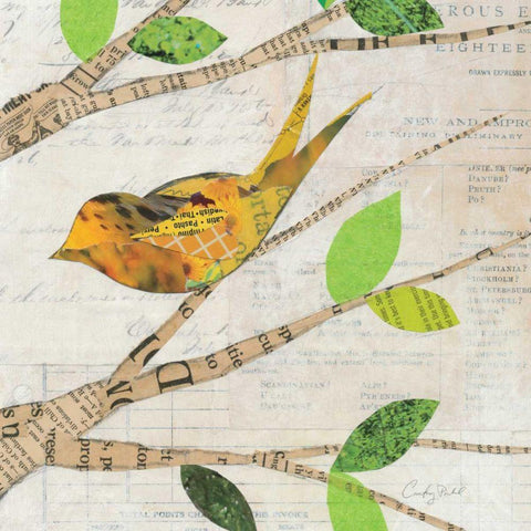 Birds in Spring II Square Gold Ornate Wood Framed Art Print with Double Matting by Prahl, Courtney