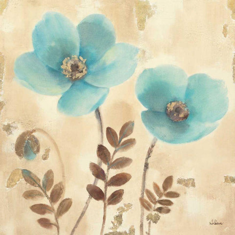 Poppies Three I White Modern Wood Framed Art Print with Double Matting by Hristova, Albena