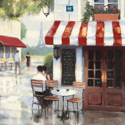 Relaxing at the Cafe II Black Ornate Wood Framed Art Print with Double Matting by Wiens, James
