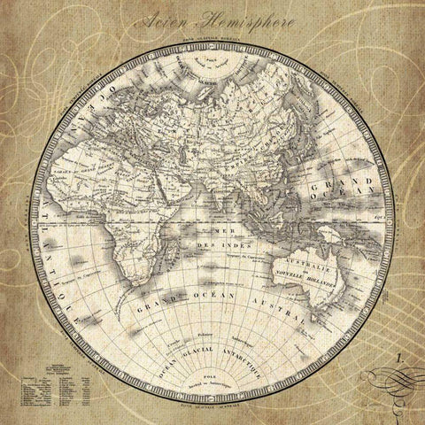 French World Map II White Modern Wood Framed Art Print by Schlabach, Sue