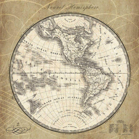 French World Map III White Modern Wood Framed Art Print by Schlabach, Sue
