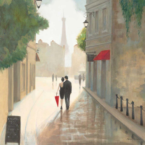 Paris Romance I White Modern Wood Framed Art Print by Fabiano, Marco