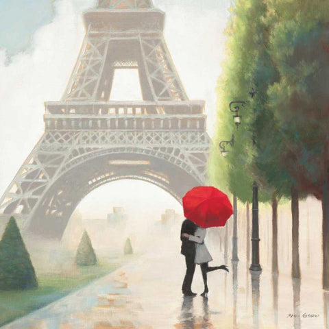 Paris Romance II White Modern Wood Framed Art Print by Fabiano, Marco