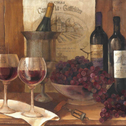 Vintage Wine Crop White Modern Wood Framed Art Print by Hristova, Albena