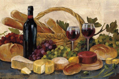 Tuscan Evening Wine Crop White Modern Wood Framed Art Print with Double Matting by Vassileva, Silvia