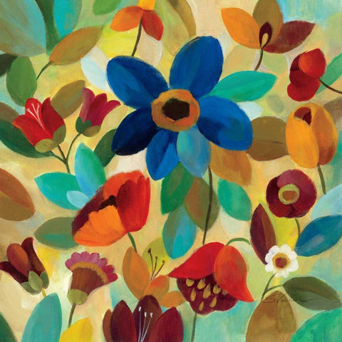 Summer Floral II Gold Ornate Wood Framed Art Print with Double Matting by Vassileva, Silvia