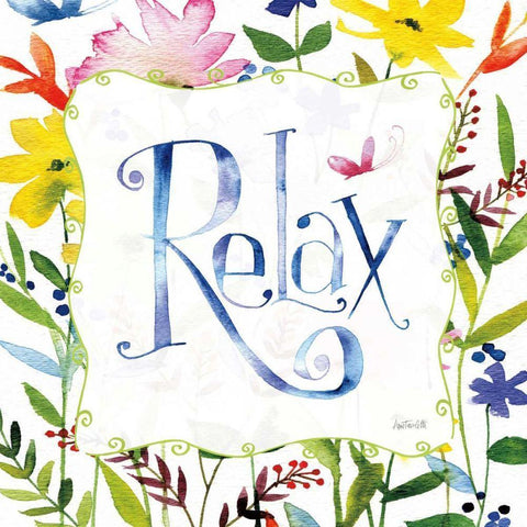 Relax Gold Ornate Wood Framed Art Print with Double Matting by Tavoletti, Anne