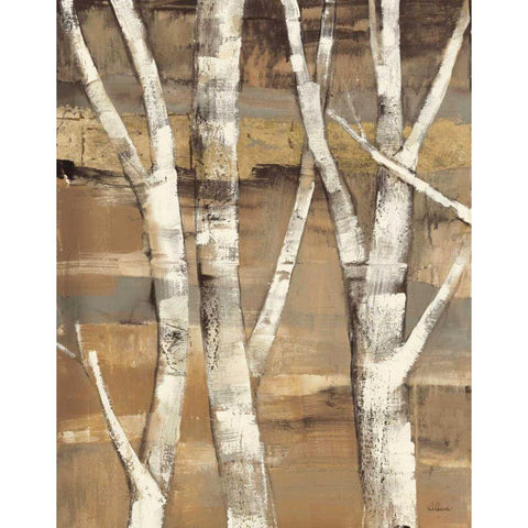 Wandering Through the Birches I Black Modern Wood Framed Art Print with Double Matting by Hristova, Albena