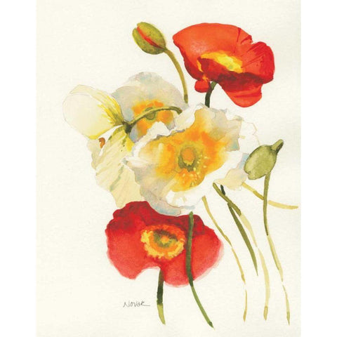 Red and White Icelands II Gold Ornate Wood Framed Art Print with Double Matting by Novak, Shirley