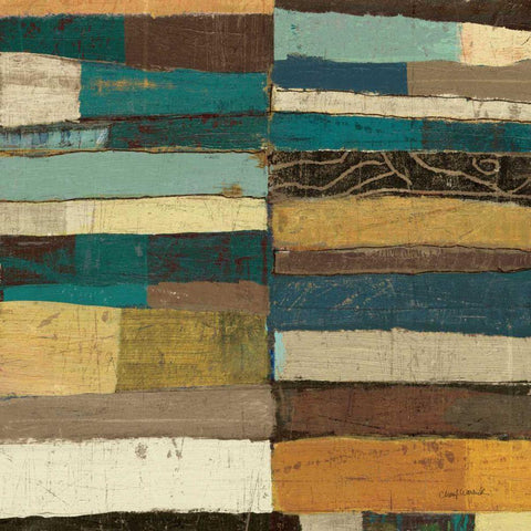 Eileen V Blue Black Modern Wood Framed Art Print with Double Matting by Warrick, Cheryl