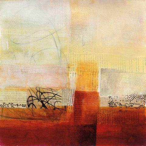 Warmth II White Modern Wood Framed Art Print with Double Matting by Davies, Jane