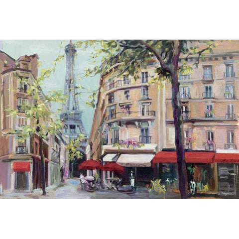 Springtime in Paris Gold Ornate Wood Framed Art Print with Double Matting by Hageman, Marilyn